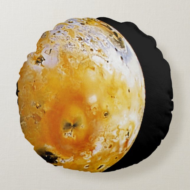 Jupiter's Moon Io Round Cushion (Front)