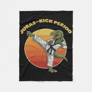 Juras-kick Period Funny Karate Martial Arts Dinosa Fleece Blanket