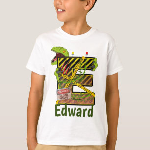 Jurassic Alphabet   Initial Letter Custom Name   E T-Shirt