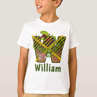 Jurassic Alphabet | Initial Letter Custom Name | W T-Shirt