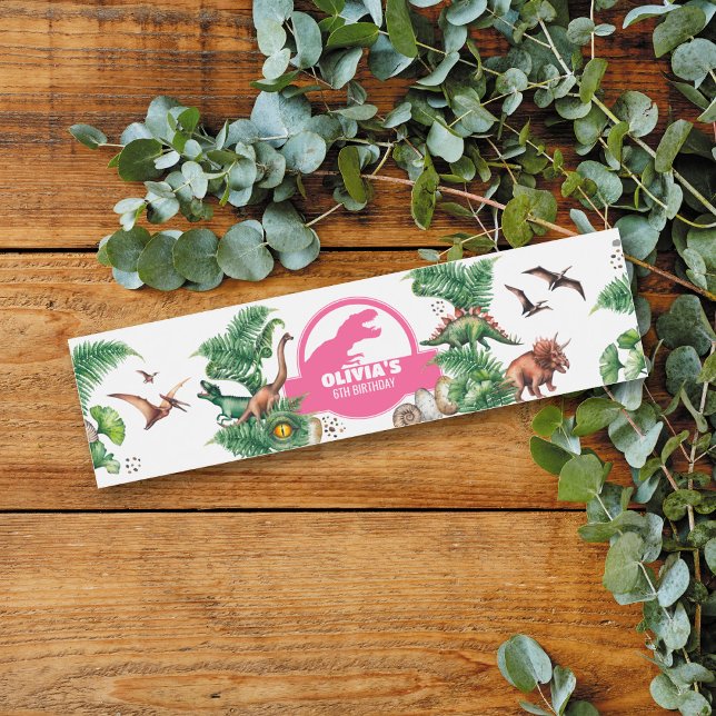 Jurassic Birthday Water Bottle Label (Creator Uploaded)