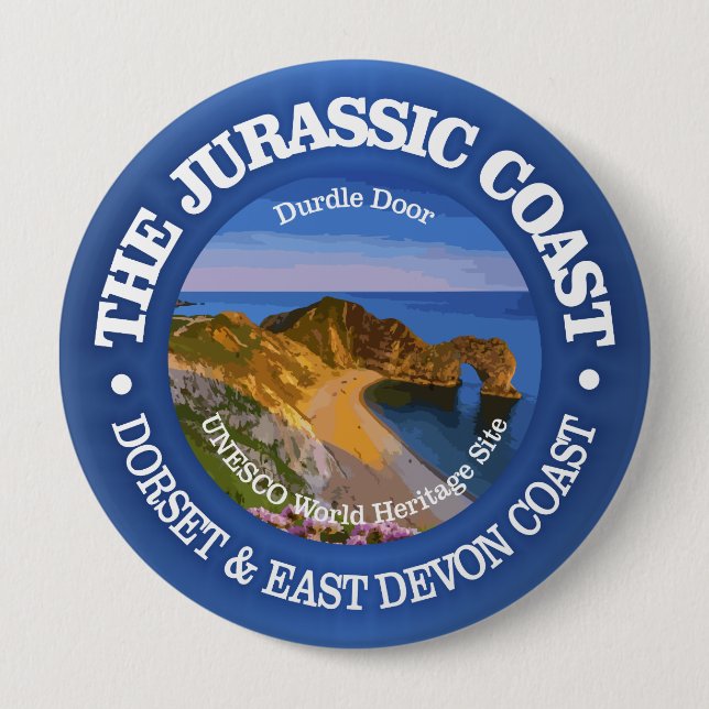 Jurassic Coast 10 Cm Round Badge (Front)