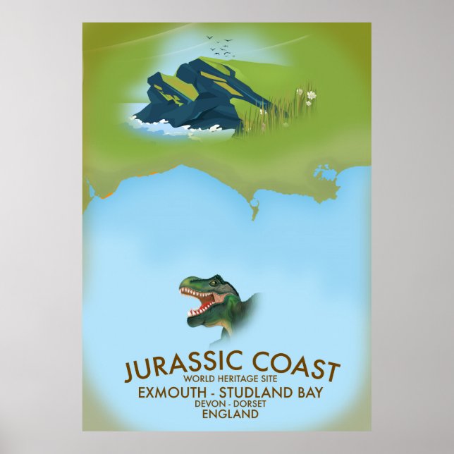 Jurassic Coast England South Coast Travel poster (Front)