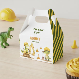 Jurassic Construction Zone Boy Birthday Favour Box