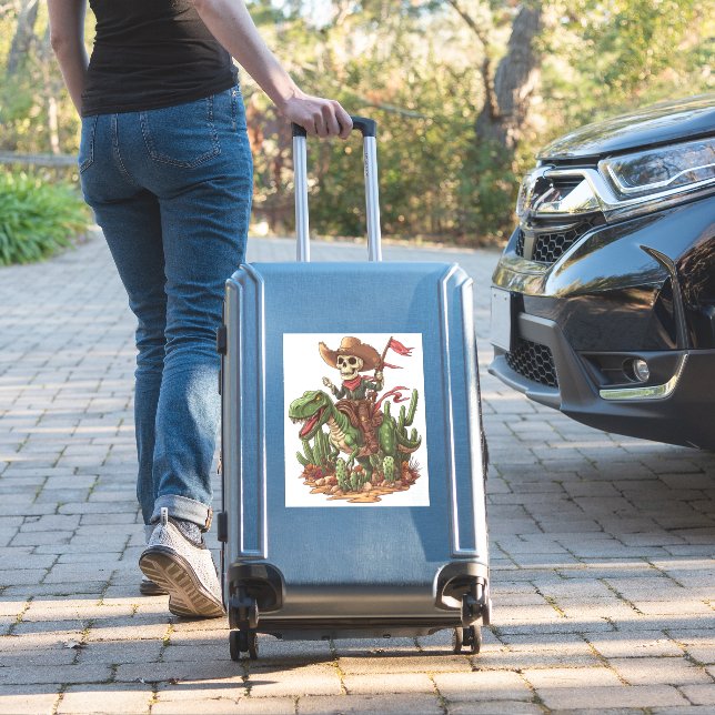 Jurassic Cowboy Skull � Funny Dino Rodeo (Suitcase Insitu)