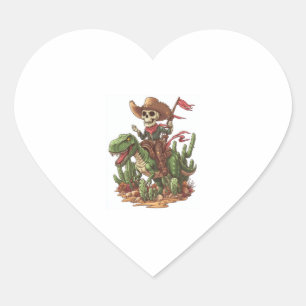 Jurassic Cowboy Skull – Funny Dino Rodeo Heart Sticker