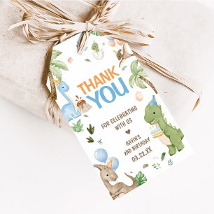 Jurassic Cute Dinosaur Birthday Party Favour Tags