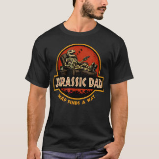 Jurassic Dad Nap Finds A Way Funny Tired T-Shirt