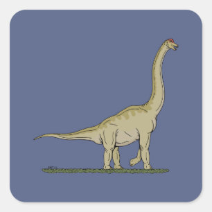 Jurassic Dinosaur Brachiosaurus Square Sticker