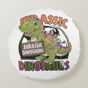jurassic dinosaur round cushion