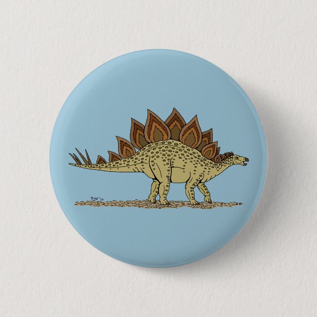 Jurassic Dinosaur Stegosaurus 6 Cm Round Badge (Front)