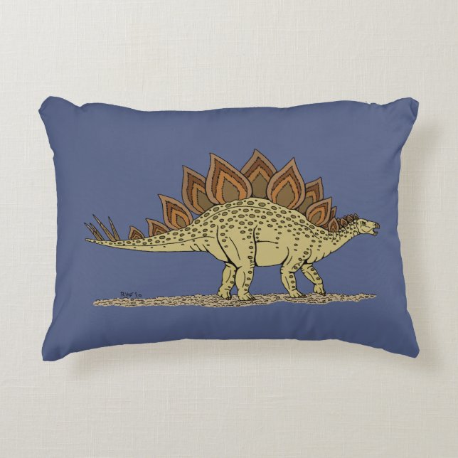Jurassic Dinosaur Stegosaurus Decorative Cushion (Front)