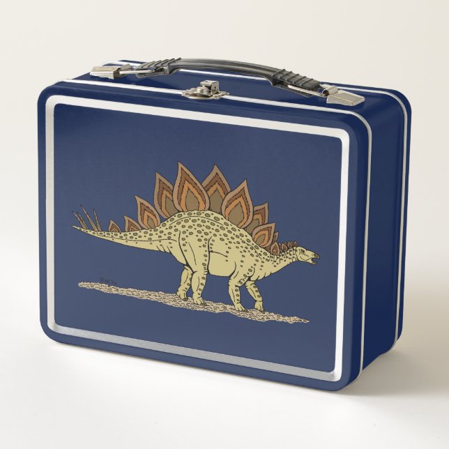 Jurassic Dinosaur Stegosaurus Metal Lunch Box (Front)
