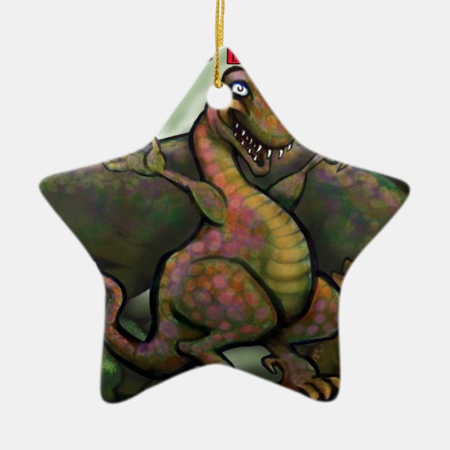 Jurassic Dinosaurs Ceramic Tree Decoration (Front)