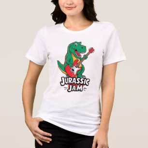 Jurassic Jam T-Shirt – Dinosaur Playing Guitar Tri-Blend Shirt