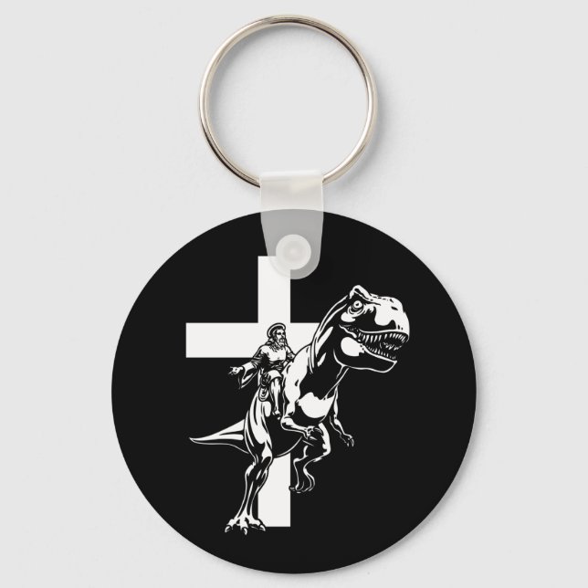 Jurassic Jesus Key Ring (Front)