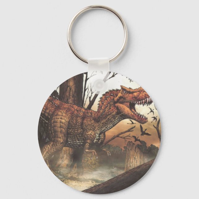 Jurassic Journey: Dinosaur in its Natural Habitat Key Ring (Front)