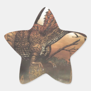 Jurassic Journey: Dinosaur in its Natural Habitat Star Sticker