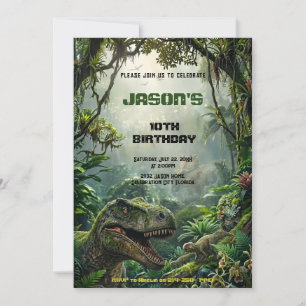 Jurassic Jungle T-Rex Prehistoric World Adventure Invitation