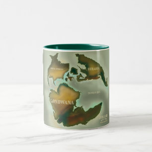 Jurassic Map Vintage travel poster. Two-Tone Coffee Mug
