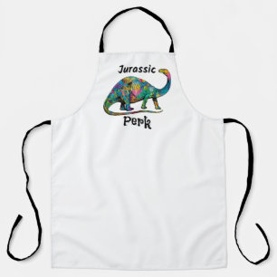 Jurassic Perk Colorful Dinosaur Bright Apron