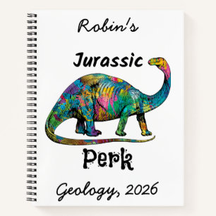Jurassic Perk Colorful Dinosaur Bright Notebook