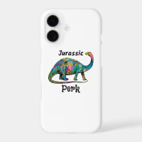 Jurassic Perk Colorful Dinosaur White