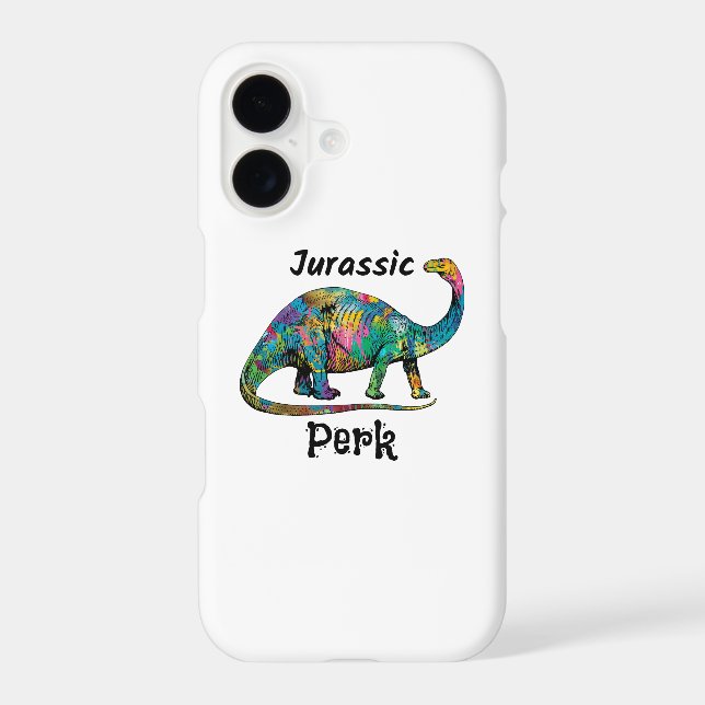 Jurassic Perk Colorful Dinosaur White (Back)