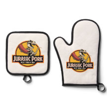 Jurassic Pork - BBQ Humor oven gloves