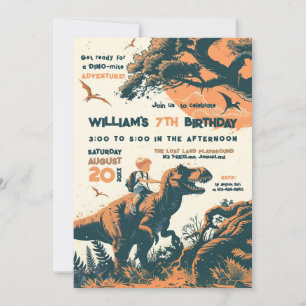 Jurassic Ride Birthday Party Invitation