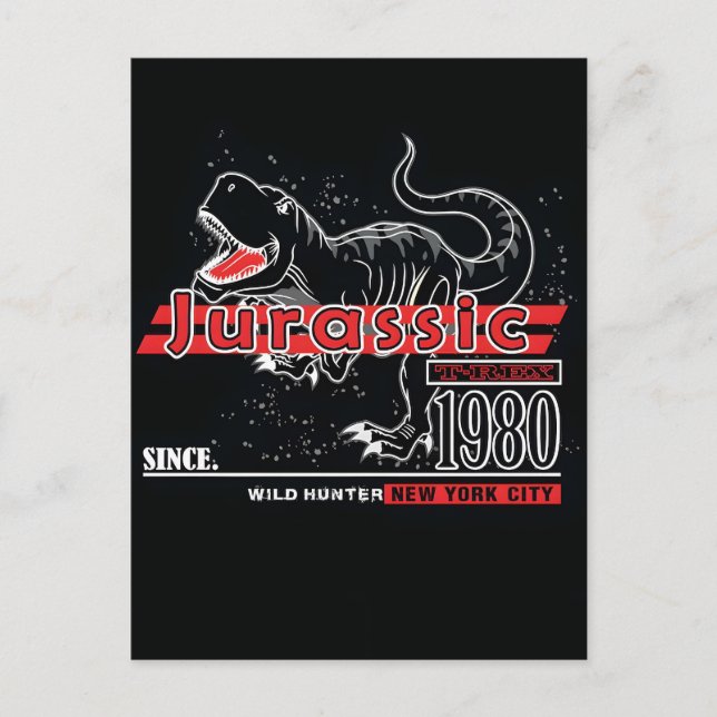 Jurassic typography for print t shirt vector holiday postcard (Front)