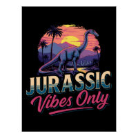 Jurassic Vibes Only Dinosaur Retro Sunset