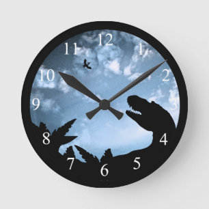 Jurasssic Sky Round Clock