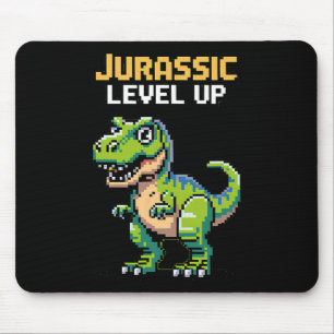 Juric Level Up Pixel Dinosaur Retro Gamer  Mouse Pad