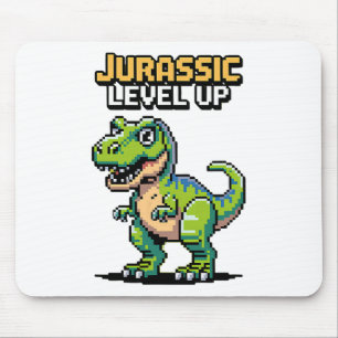 Juric Level Up Pixel Dinosaur Retro Gamer  Mouse Pad
