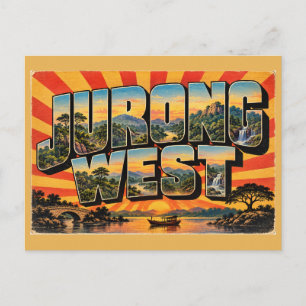 Jurong West Hills Rainforest River Vintage Travel Postcard