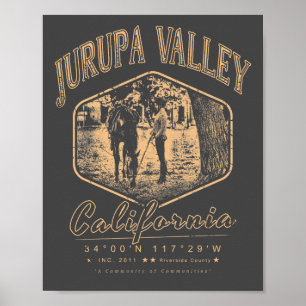 JURUPA VALLEY RIVERSIDE CALIFORNIA VINTAGE POSTER