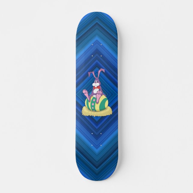 Jus Chillin' Easter Bunny on decorated egg Skateboard (Front)