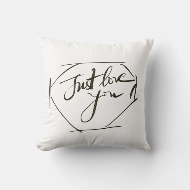 "Jus love you" throw pillow (Front)