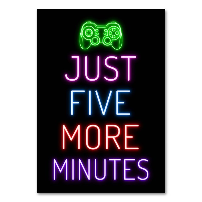 Just 5 More Minutes Table Number (Front)