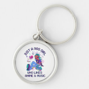 Just a 90s Girl Who likes music Key Ring