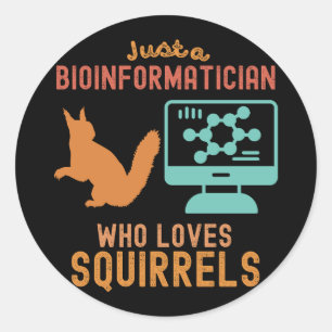 Just a Bioinformatician Who Loves Squirrels Classic Round Sticker