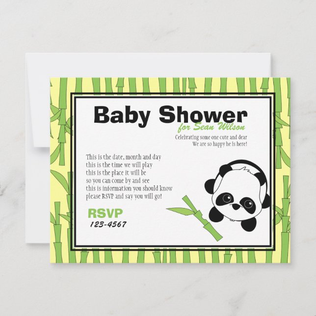 Just a Bit of Bamboo Invitation (Front)