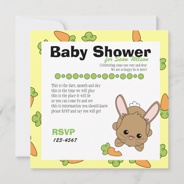 Just a Bite of Carrot Invitation (Front)