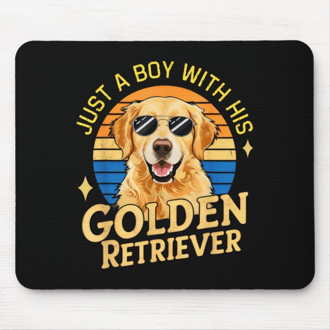 Just A Boy And His Golden Retrievers Girls Who Lov Mouse Pad (Front)