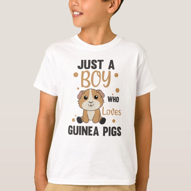 Just A Boy who Guinea Pig Loves Sweet Animal T-Shirt (Front)