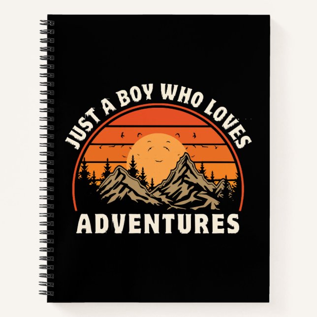 just a boy who loves adventures notebook (Front)