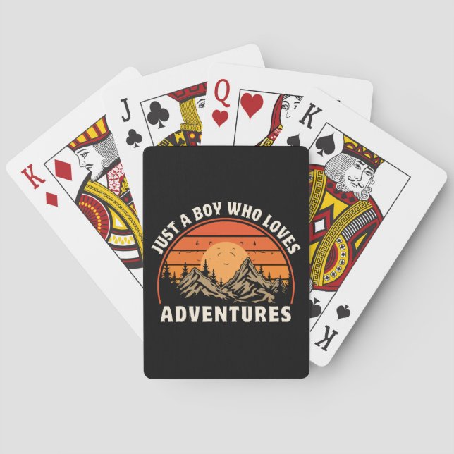 just a boy who loves adventures playing cards (Back)