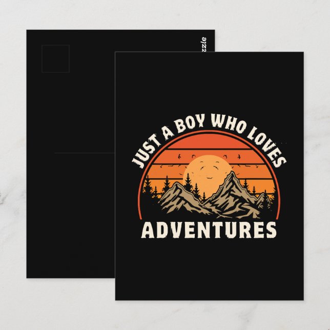 just a boy who loves adventures postcard (Front/Back)