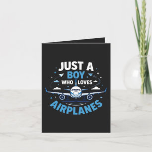 Just A Boy who Loves Aeroplanes Holiday Card